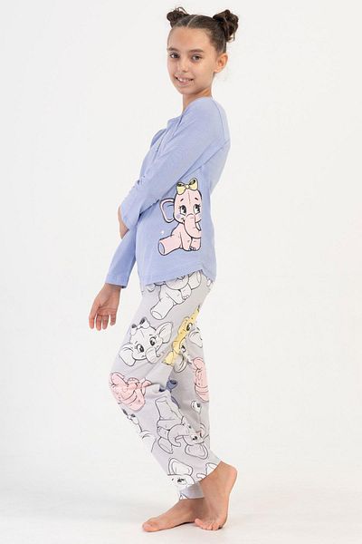 VİENETTA Costum de pijama liliac cu maneca lunga pentru fete C0T3N2O504