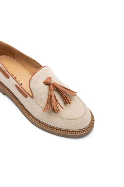 EMIENZA Flora Kuşgözü Detaylı Püsküllü Süet Kadın Loafer