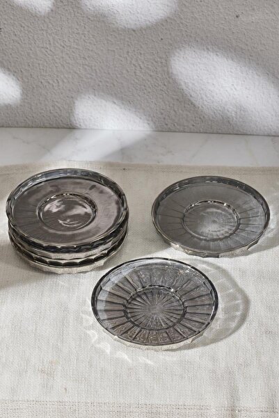 Perotti Ringo Line Füme 6'lı 13 cm Çay Tabağı