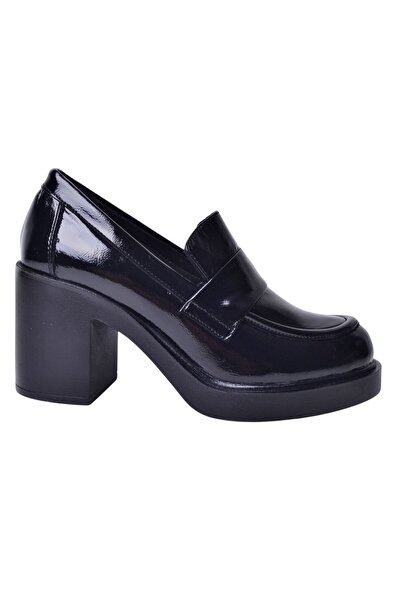 ALBİNİ Albini 25101100 Дамски кожени обувки с ток от черна лачена кожа