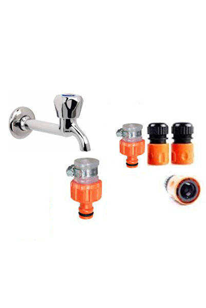 Genel Markalar Vr010 Kelepçeli Musluk Hortum Adaptörü Stoperli 3 Parça 1/2''