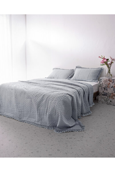 Madame Coco Medus Tek Kişilik Yatak Örtüsü - İndigo