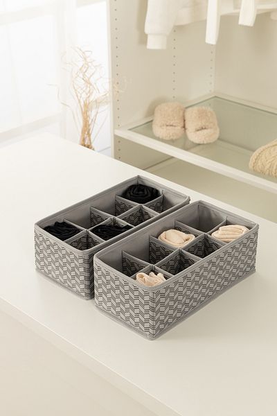 REKHOME خزانة غرفة الأطفال باللون الرمادي مكونة من 8 حجرات ومنظم جوارب على شكل قرص العسل ومنظم أكورديون