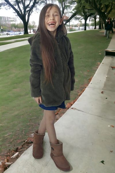 LEON CLUB Girl's Elastic Waist Plush Coat (You Can Prefer to the Size Table That You See)