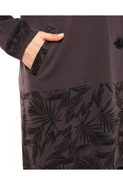 Laden Plus Size Purple Knitwear Cardigan - Steel Knit, Long Thick, Oversize Cut