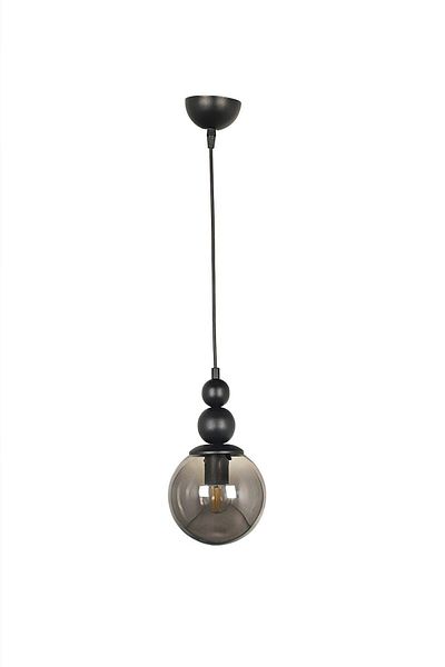 Semboldekor Camber Single Black Chandelier (Smoked Glass)