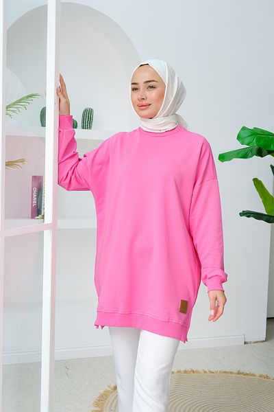 LOCCO Ροζ Casual Tunic - Γυναικείο, Λεπτομέρεια έμβλημα