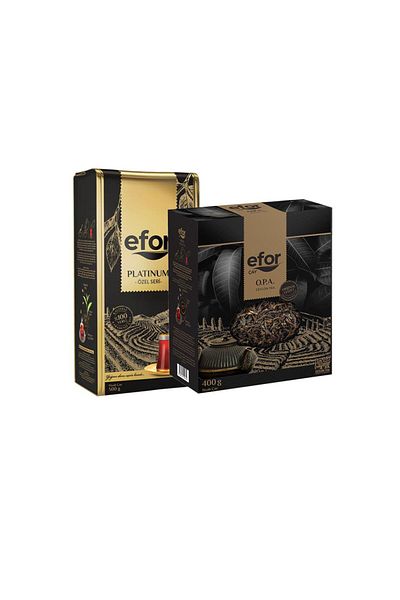 EFOR ÇAY Platinum 500 g - Efor Opa Ceylon 400 g Bulk Tea-Set