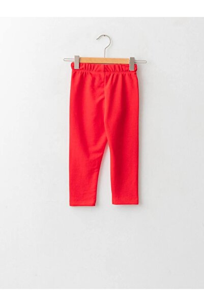 LC Waikiki LCW ECO Kırmızı Beli Lastikli Basic Kız Bebek Tayt