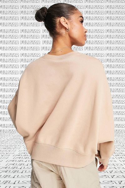 Nike Sportswear Essential Collection Fleece Oversized Crew Γυναικείο φούτερ μπεζ