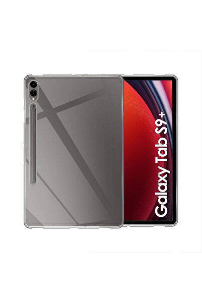 Fibaks Samsung Galaxy Tab S9 Plus Kılıf Şeffaf Yumuşak Süper Lüx Esnek Renksiz Kapak