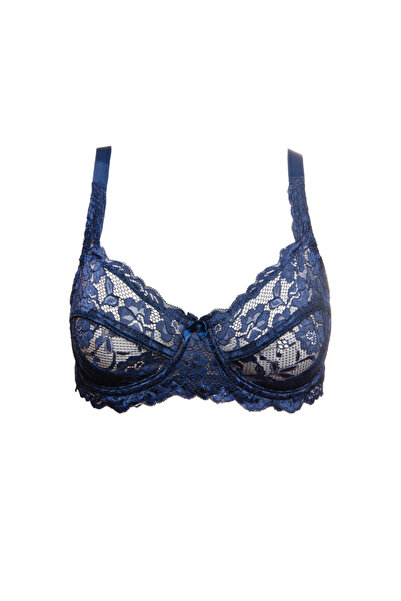 MİSTİRİK Espera Model М'яка тканина з балеринами без підкладки з візерунком Повсякденний бюстгальтер Синій колір