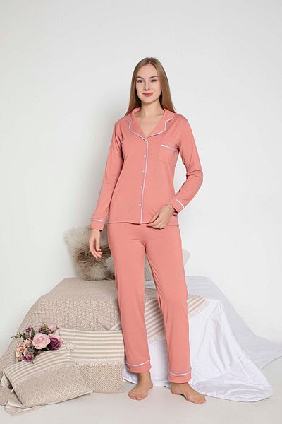 GUAVA+ Gloria Series Front Button Long Sleeve Women's Pjamas Suit