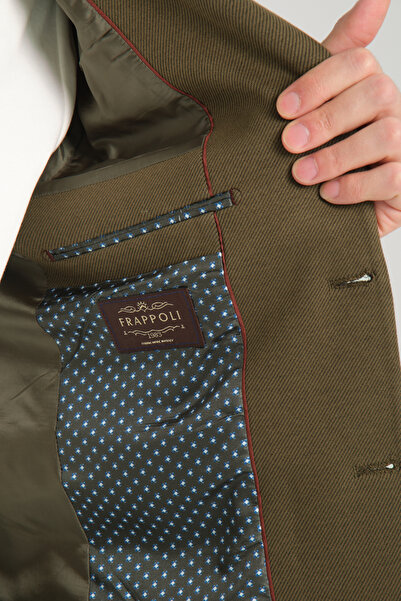 Frappoli Modern Erkek Blazer Mono Yaka Spor Ceket Örme