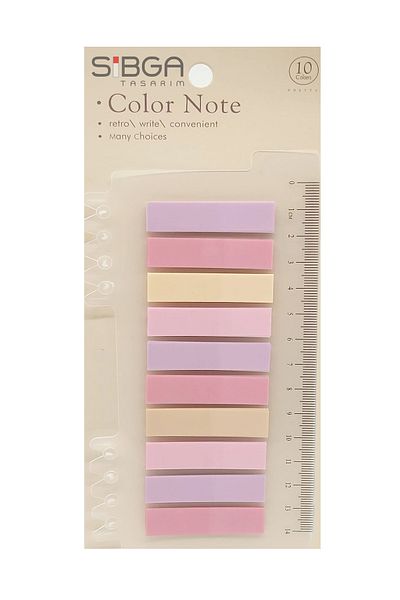 sibga tasarım Transparent Colored Post-It Note Paper - 200 Sheets Bookmark Sticker