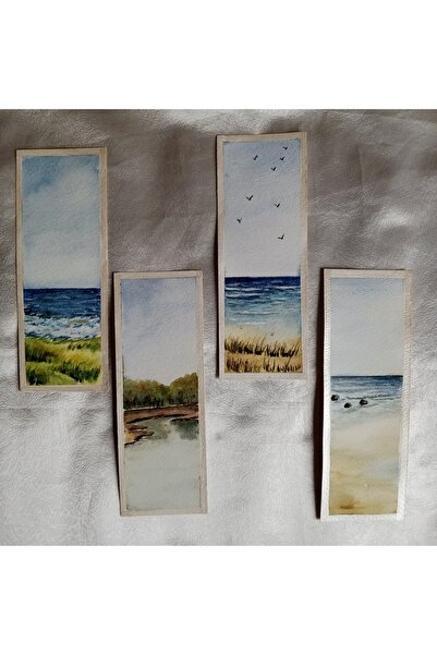 Sarisa Σελιδοδείκτης με θέμα τη θάλασσα Ακουαρέλα Πρωτότυπο Έργο