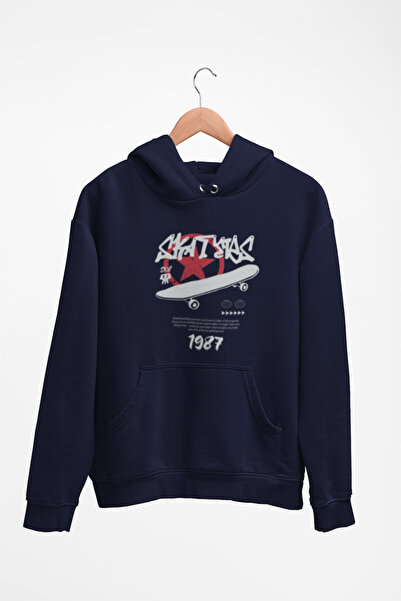 Tshirto 1987 SKATE STARS Φούτερ με κουκούλα με εμπριμέ 3 κλωστές μαύρο/μπεζ/ν...