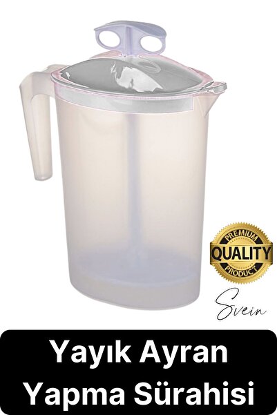 Svein Pratik Yayık Ayran Sürahisi Karıştırıcı Köpürten Basmalı Çalkalama Plas...