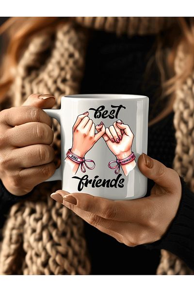 Evion Best Friend Mottolu Porcelain Mug - Gift Mug - Printed Mug