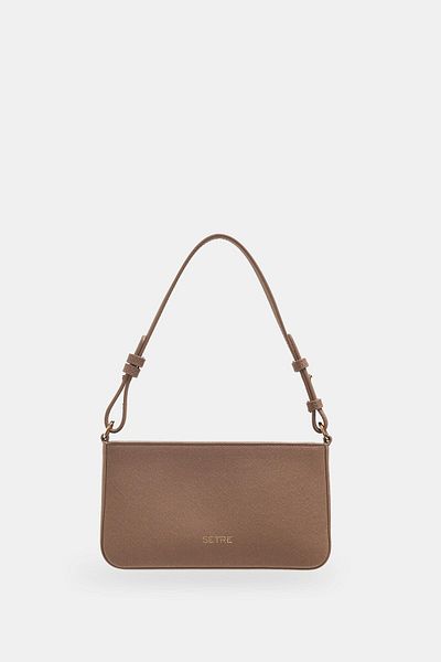 Setre Dark Beige Belt Detailed Shoulder Bag