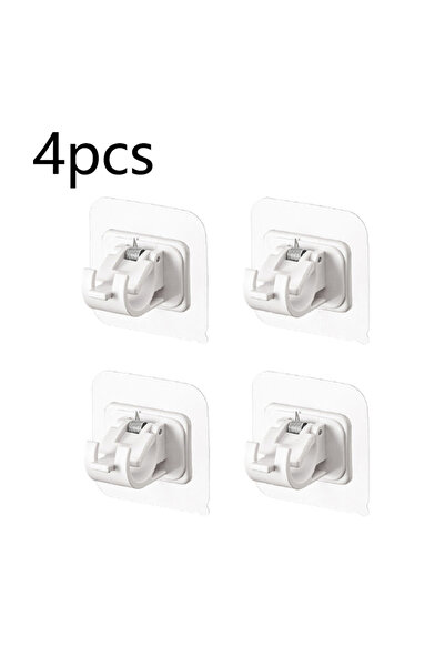 Choice 4 قطع - خطافات لاصقة ذاتية اللصق بيضاء خالية من اللكمات لقضيب الستارة ...