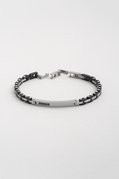 So CHIC... Siyah Taşlı 21 Cm Çelik Erkek Bileklik