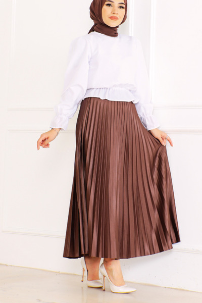 BURCU TESETTÜR Fusta cu pliuri model Brc1508