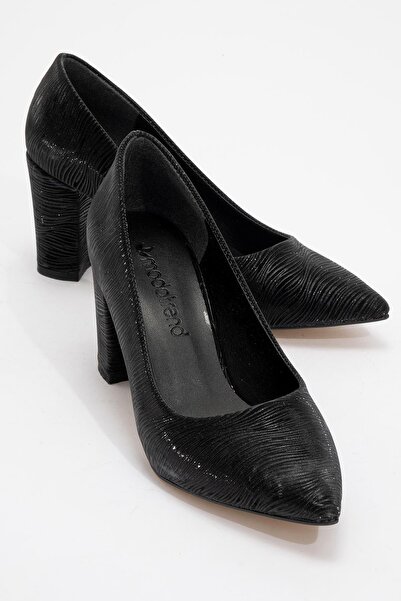 CCWAY AYAKKABI Sclipici cu toc stiletto pentru femei ondulate negre