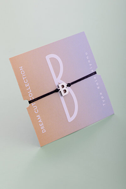 Dream Cut Collection B Letter Bracelet - Black