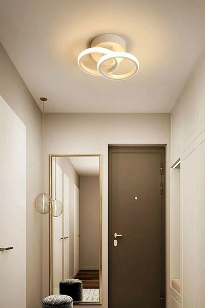 LEGACY Jolly Modern Design White Color Living Room - Kitchen - Hall White Led 2 Piece Chandelier