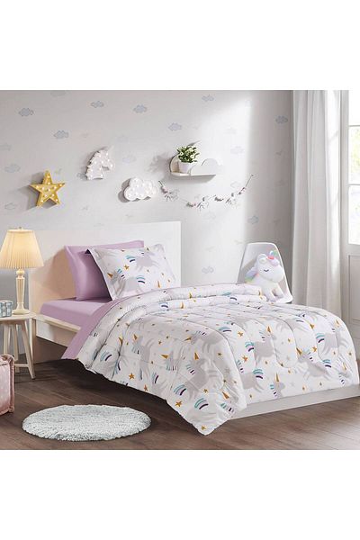 Orange Bed & Bath طقم لحاف فردي صغير من JCP مكون من 5 قطع - وردي فاتح
