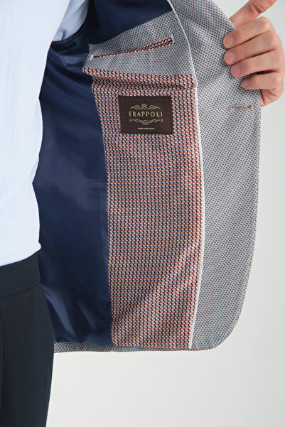 Frappoli Чоловічий темно-синій чоловічий піджак Galdino з монокомірним спортивним піджаком з візерунком, що прилягає до тіла