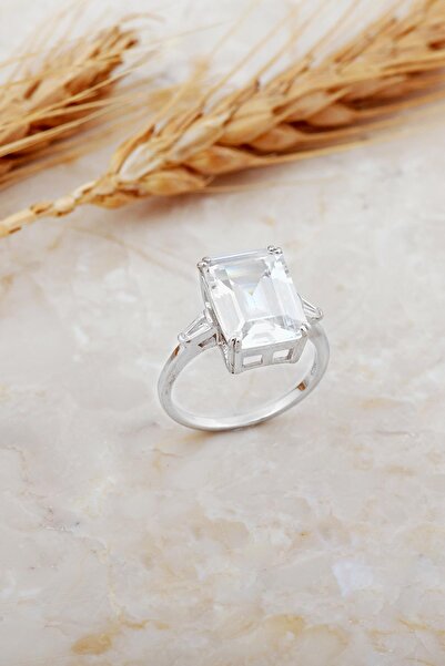 Sümer Telkari Baget Tektaş Rodyumlu Gümüş Yüzük 5938