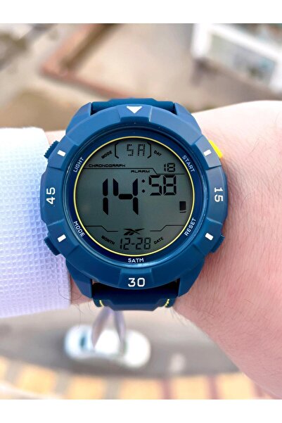 Reebok Silicone Cord 50 Mt Water Resistant Digital Serial Large Case Sports Men's Wristwatch Rv.Pbıg-Bg04