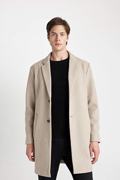 DeFacto Relax Fit Куртка з коміром на ґудзиках і кишенями Зимова парка з каше...