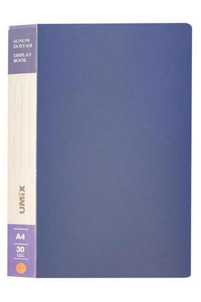 Umix 1102 Model Navy Blue Presentation File with Pockets - Pack of 20