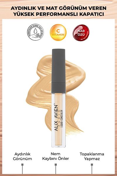 Alix Avien Liquid Under Eye Concealer - Medium Skin Neutral Under Skin Tone - Liquid Concealer 106 Creamy