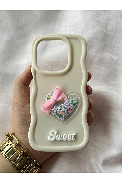 Vip Case Infinix Hot 40I Colorful Heart Ribbon Detailed Glittery Wavy Sweety Case