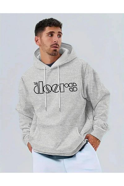 Medinenur Φούτερ The Doors Print με κουκούλα και τσέπη