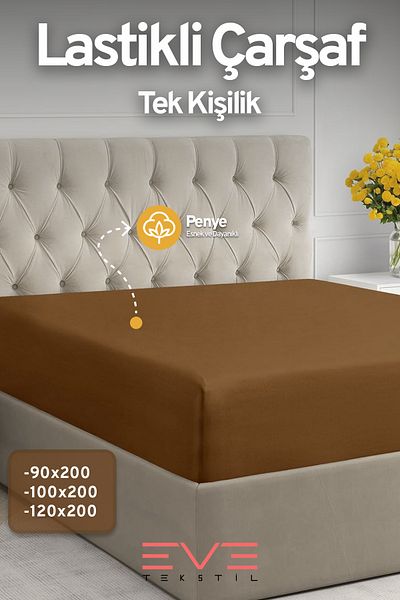 Eve Tekstil Fitted High Quality Combed Cotton Fabric Single Fitted Sheet