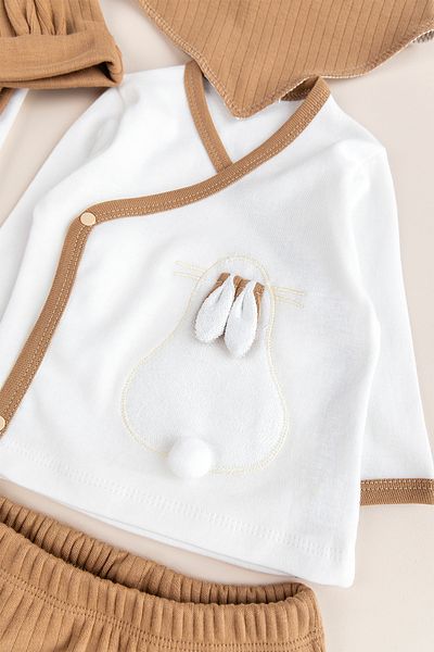 Babymod 8-Piece Baby Boy Hospital Release Newborn Baby Set with Rabbit Figure