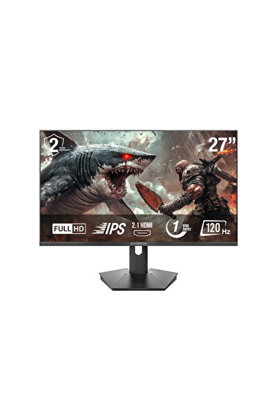 SHARX شاشة ألعاب 27F120I مقاس 27 بوصة، 120 هرتز، 1 مللي ثانية، IPS مسطحة، FHD، HDMI 2.1، مكبر صوت 2 وات، FreeSync، G-Sync