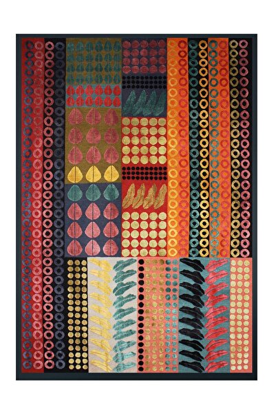 Rugs Modern Halı Berlin3 1201 Çok Renkli Soyut Desenli Baskılı Halı Berlin3-1201