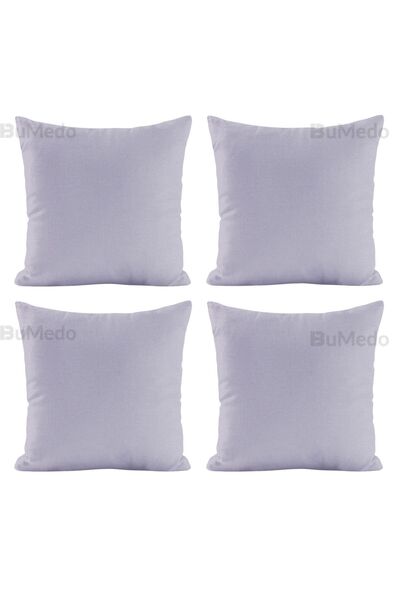 Bumedo Light Gray 4-Piece Decorative Throw Pillow Pillow Case Set - 42 X 42 cm