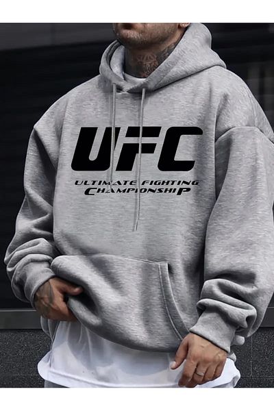 NEW TRENDY COLLECTİON Дамски полиестерен суичър с качулка за тенис за UFC събития мъже
