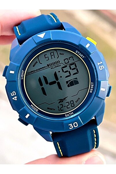 Reebok Silicone Cord 50 Mt Water Resistant Digital Serial Large Case Sports Men's Wristwatch Rv.Pbıg-Bg04