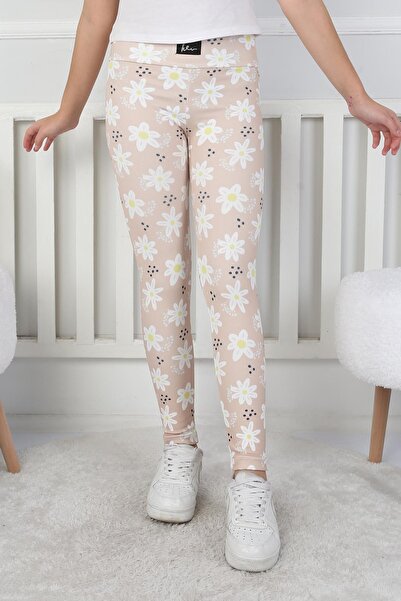 e-çocuk Κοριτσίστικο κολάν με ραβδώσεις με στάμπα λουλουδιών 8001B