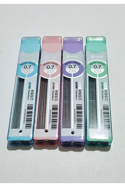Modellino Set of 4 Hanss Pencils - with 4 Different Box Colors, 100mm Length, 80Pcs, 2B Pencil Nib, Dark Black Cs-9989