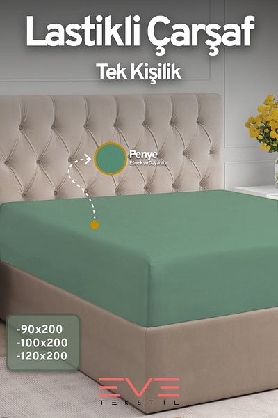 Eve Tekstil Fitted High Quality Combed Cotton Fabric Single Fitted Sheet