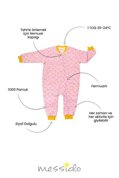 Messido 1-5 Years Old Sleeping Bag - 100% Cotton, Tog 1 Model